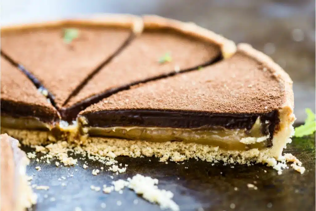 Tarte au chocolat et caramel