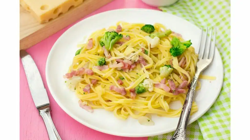 brocoli et chou-fleur avec jambon au cookeo