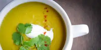 Soupe petit pois curry au thermomix