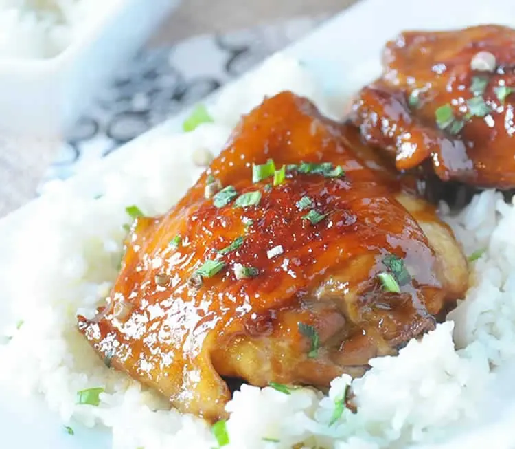 Poulet au caramel et soja au cookeo