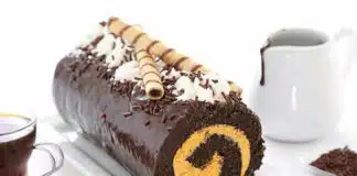 Bûche au chocolat et mangue