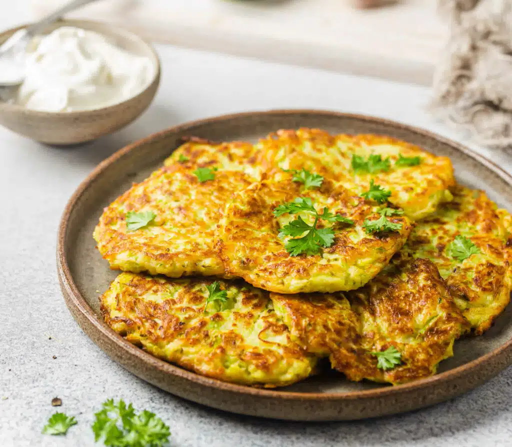 Crêpes de courgettes végétariennes et soufflées