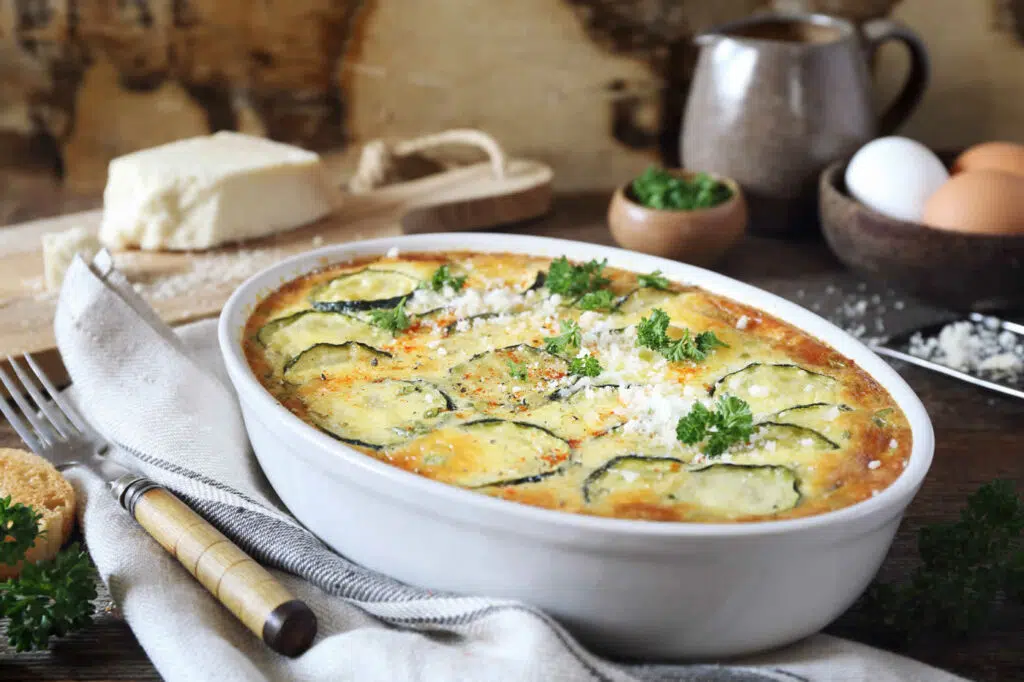 Clafoutis aux courgettes et fromage de chèvre