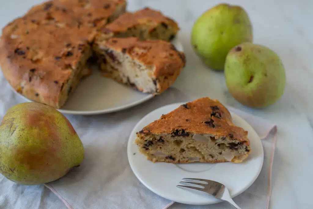 Moelleux aux poires amande et chocolat