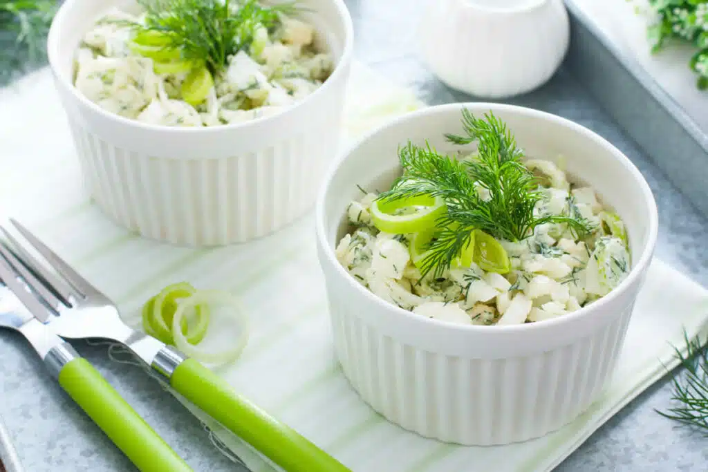 Salade de poireaux et oeufs