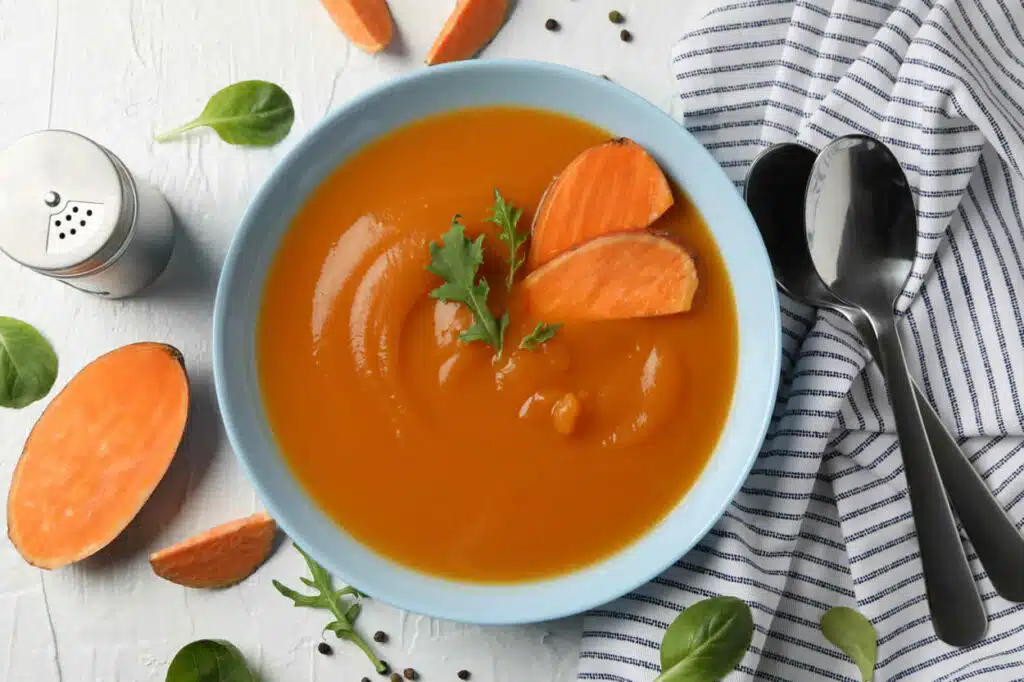 Soupe de patates douces à la crème