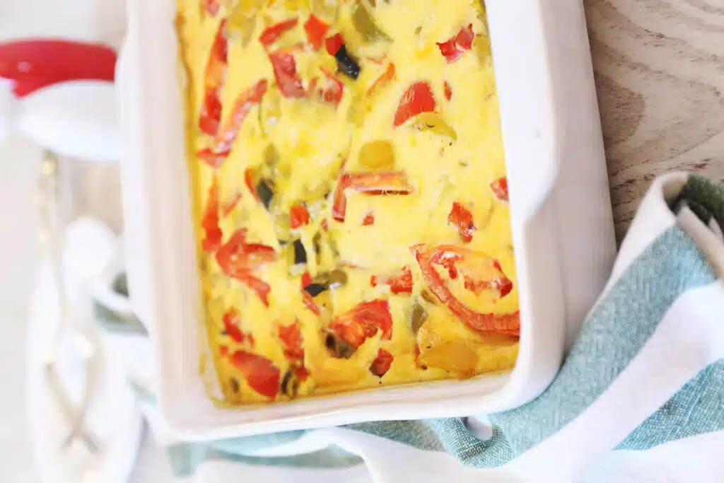 Clafoutis léger aux courgettes et poivrons