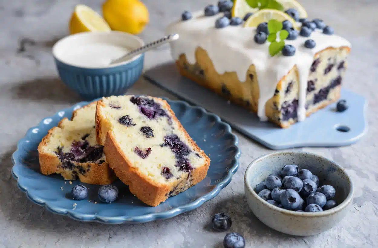 Gâteau aux bleuets ou myrtilles moelleux