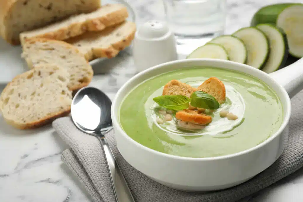 Soupe de courgette et vache qui rit