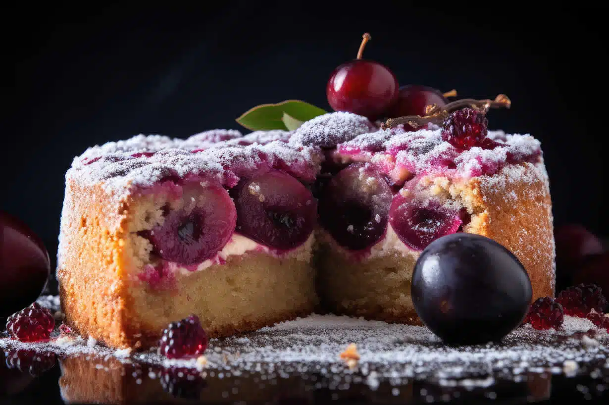 Gâteau fondant aux prunes