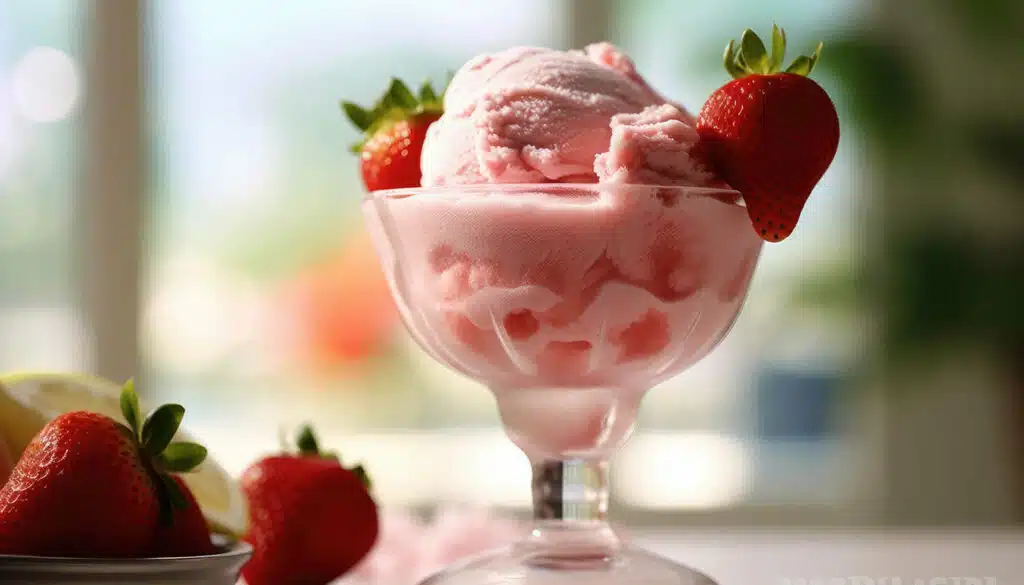 Glace à la fraise sans sorbetière