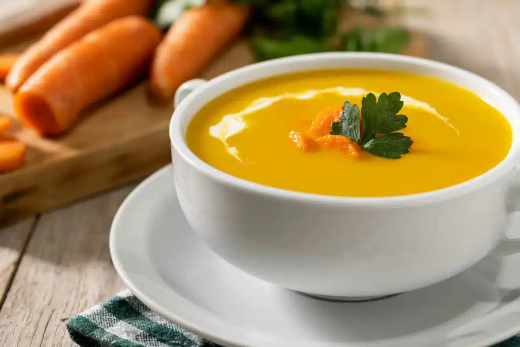 Soupe de carottes à la crème fraîche