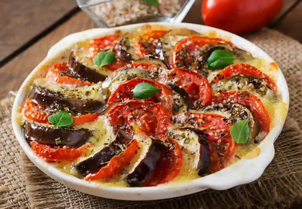 Gratin aubergine tomate parmesan