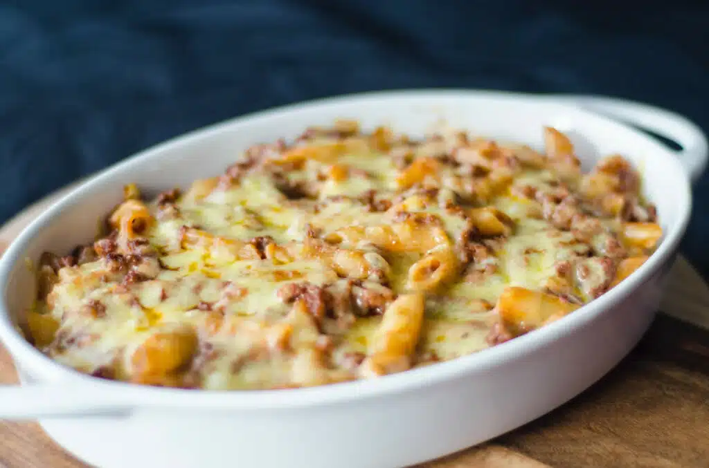 Gratin de penne au jambon