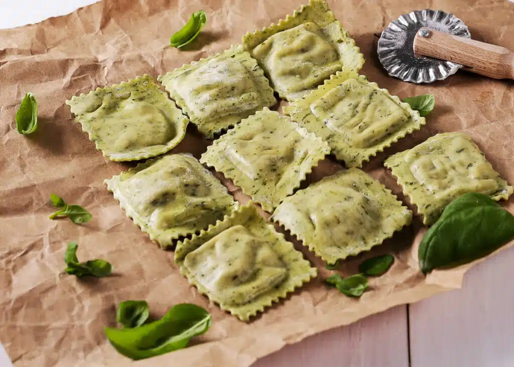 Raviolis aux épinards