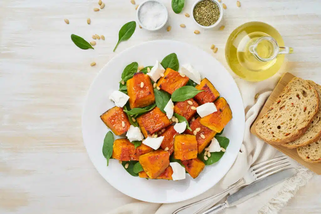 Salade de potiron au fromage de chèvre