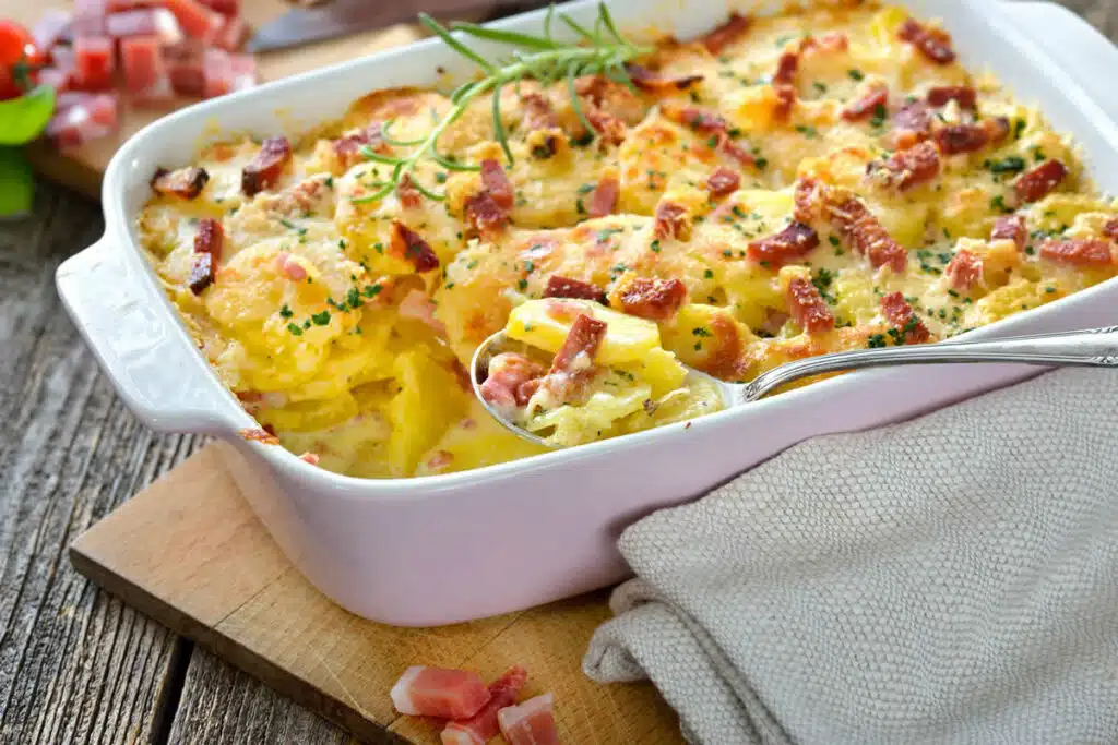 Gratin de pommes de terre et jambon