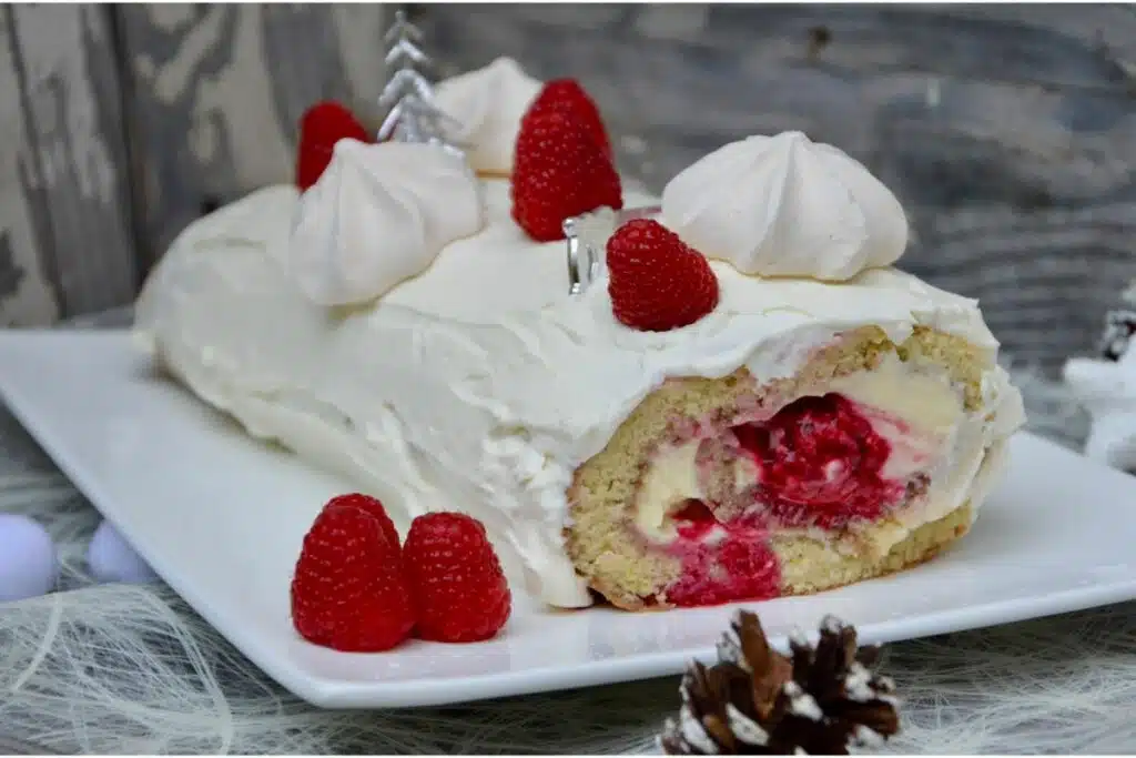 Bûche de Noël à la crème vanille