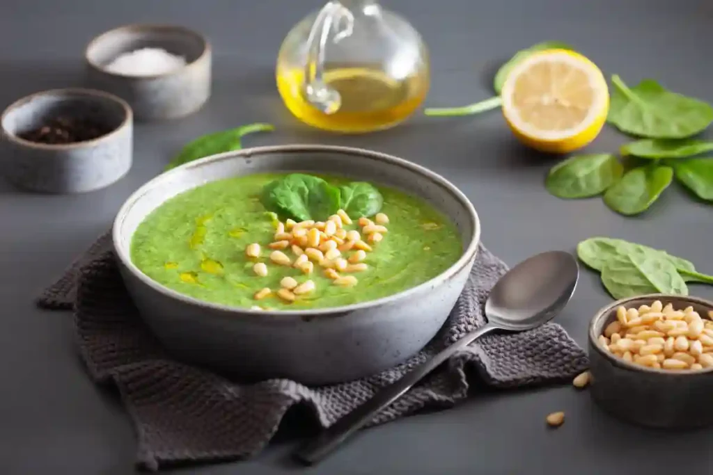 Soupe Crémeuse aux Épinards et Chou-fleur