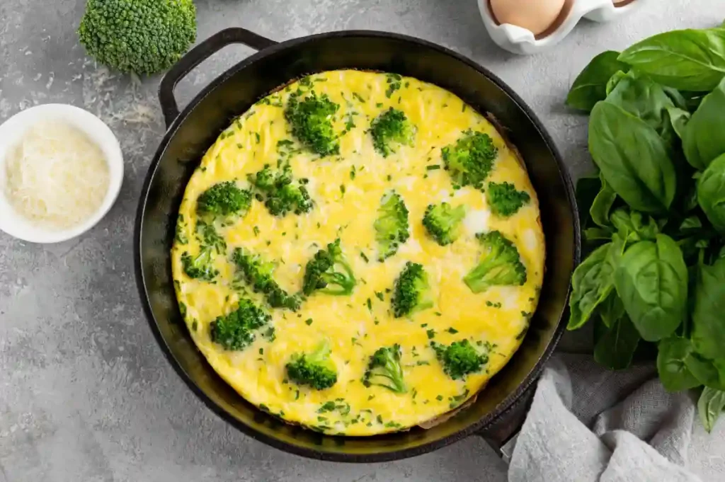 Omelette au brocoli et au fromage