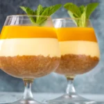 Verrines de mangue à la crème au café vanillée