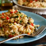 Risotto aux courgettes et poivron rouge