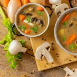 Soupe pommes de terre carottes et champignons