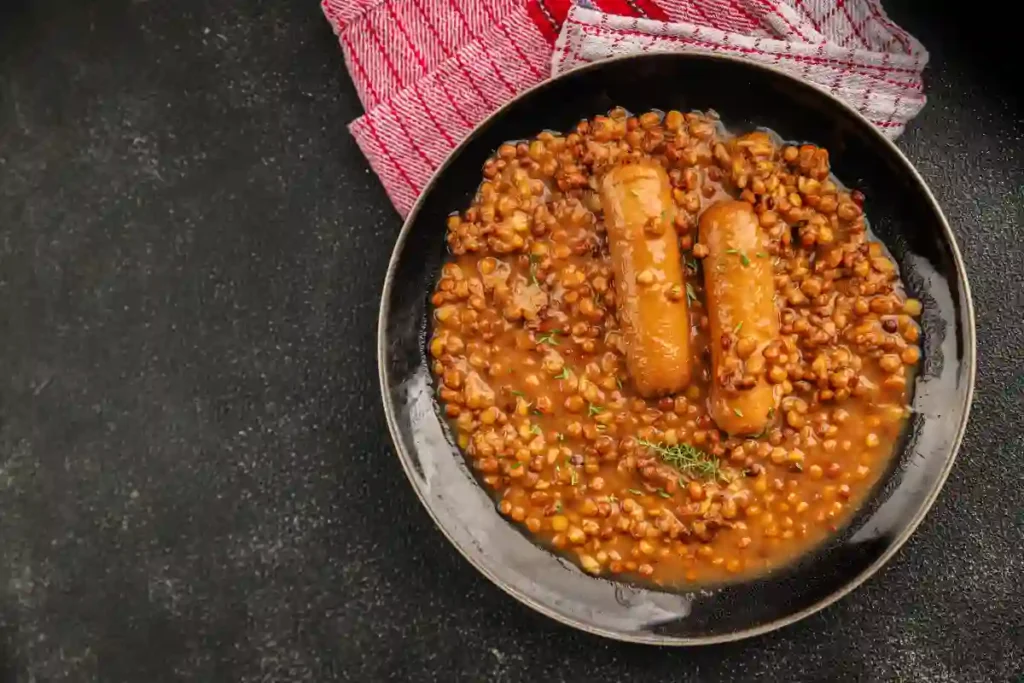 lentilles aux saucisses au Cookeo