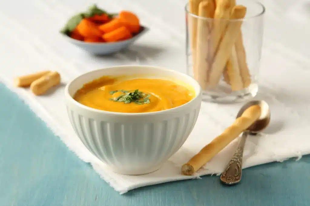 Soupe aux carottes et lait de coco