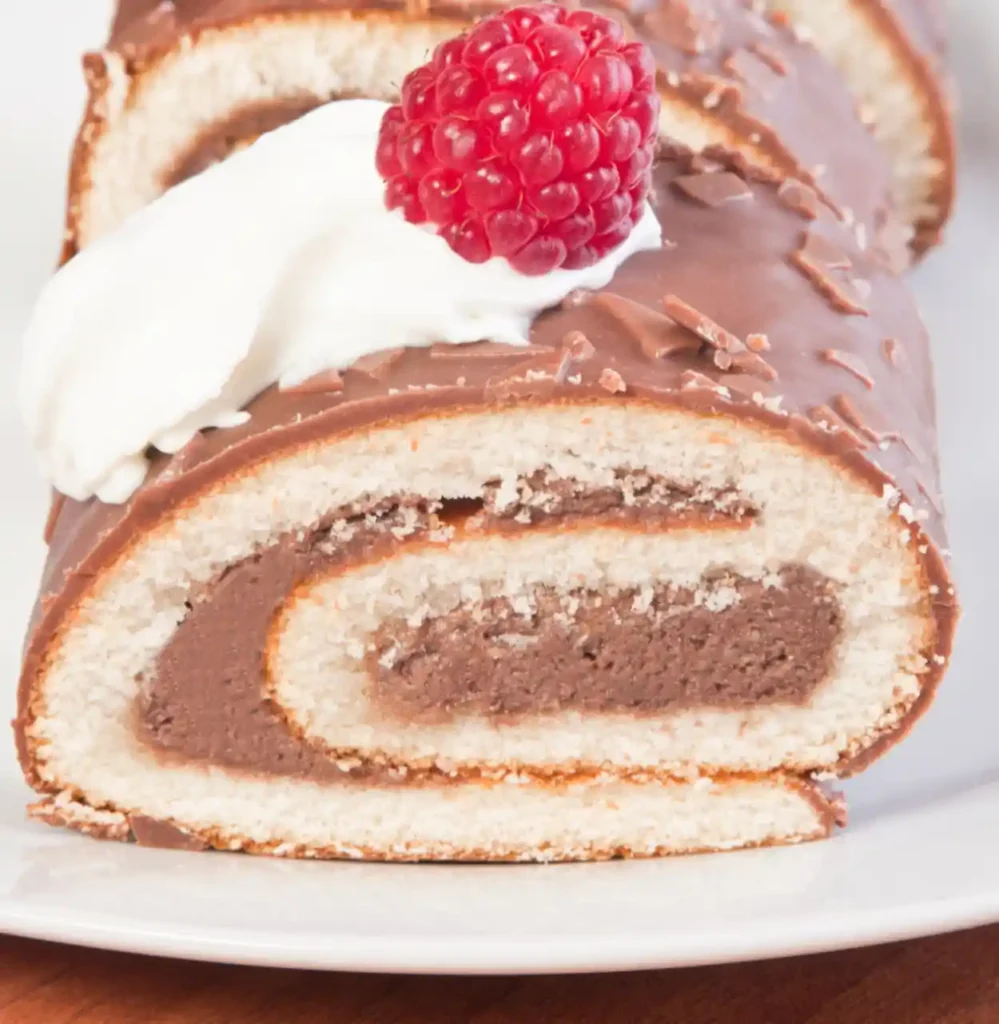 gâteau roulé à la ganache au chocolat